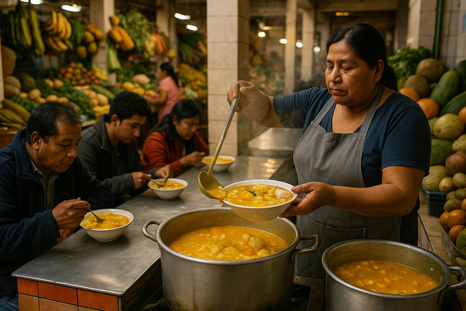 Locro de zapallo tradición viva en huariques y mercados